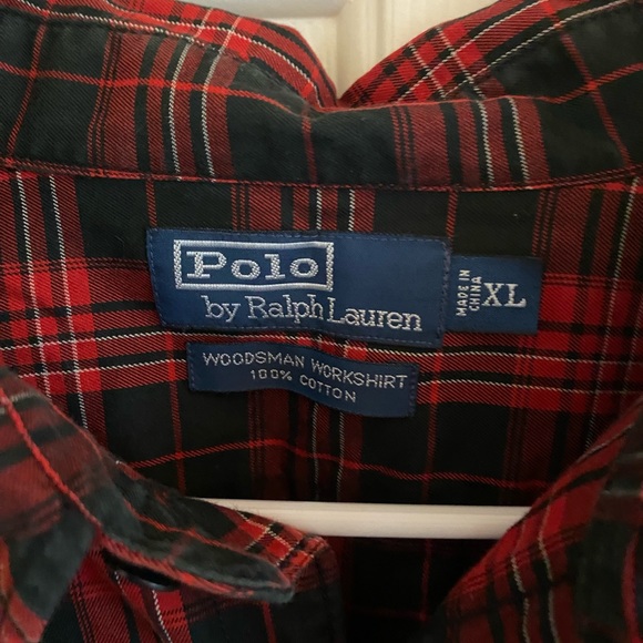 Red plaid polo by Ralph Lauren MENS XL - Picture 3 of 3